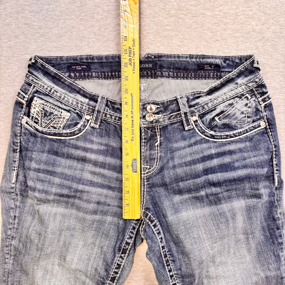 Vigoss The New York Capri Jeans Womens 16 Medium Wash Embellished Pocket Stretch - Picture 13 of 13